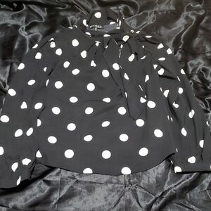 Black Blouse with White Polka Dots